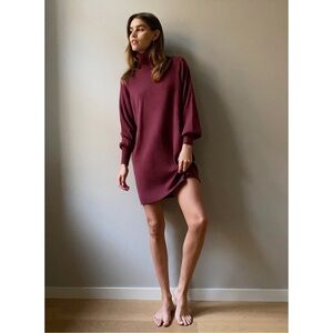 Aritzia Wilfred Rebecca Burgundy Sweater Dress